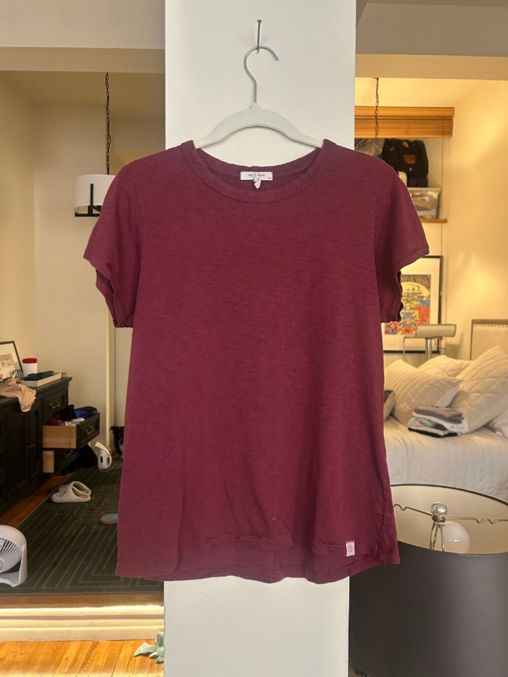 rag & bone Burgundy Tee | Size L